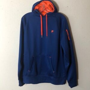 FILA LONG SLEEVE HOODIE PULLOVER SWEATSHIRT MENS MEDIUM BLUE POLYESTER